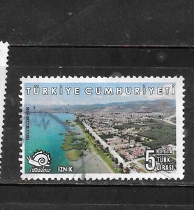 TURKEY TURKISH 2002 5 LIRE HARBOR/BEACH COMMEMORATIVE RECENT VF USED STAMP - Picture 1 of 1