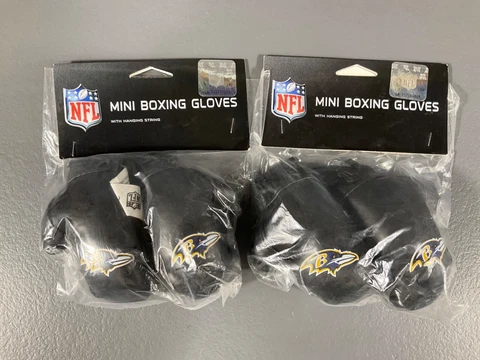 Baltimore Ravens NFL Football Mini Boxing Gloves with Hanging String LOT OF 2 Cover