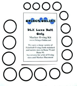 DLX Luxe Bolt Only Paintball Marcador Junta tórica Oring Kit x 4 reconstrucciones/kits - Imagen 1 de 1