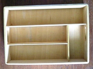 Solid Wood 4 Section UTENSIL ORGANIZER Kitchen, Office, Desk, Crafts 14x10x2 EUC - Picture 1 of 5