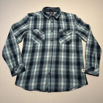 Ripcurl Flannel Shirt Mens Medium Blue Checked Long Sleve Cotton Plaid Y2K - Image 1 of 4