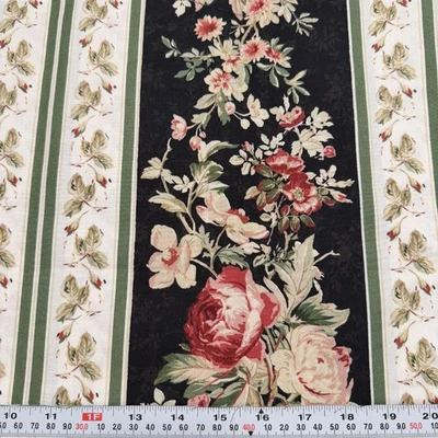 Tomorrow's Promise Marti Michell Maywood remanente de algodón floral a rayas 11" x 43" Foto 1 de 2