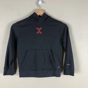 Xersion Hoodie Sweater Boys X Small Gray Red Logo Pullover Kangaroo Pockets - Picture 1 of 10