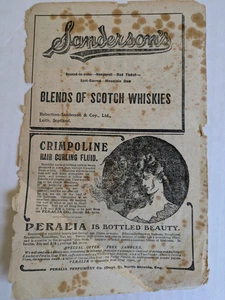 Crimpoline Hair Curling Fluid Peralia Vintage Ad 1912 Beauty Scotch Sanderson's - Bild 1 von 4