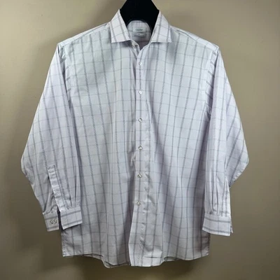 Calvin Klein Big Performance Non-Iron Plaid Dress Shirt - Size 18 34/35 - Image 1 of 4