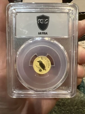 PCGS MS70 Australia Kookaburra 1/10 oz ULTRA BREAKS Label .9999 Pure Fine Gold - Image 1 of 4