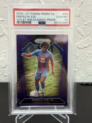 Prizm EPL 2020-21 Eberechi Eze RC #63 Violet Breakaway Prizm/99 PSA 10 Foto 1 de 2