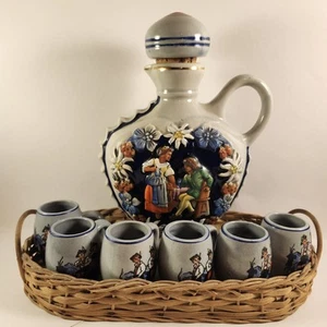 Vintage West Germany 9-teiliges Dekanter Set, handbemalt, vor 1990er Jahre. - Bild 1 von 20