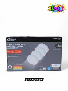Commercial Electric 6in LED 2-Level Lumen Select Baffle Canless Recessed Light - Picture 1 of 11