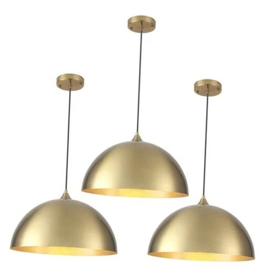 Pendant Light 3 Packs Dome Pendant Light Large Pendant Lights 16 inch Gold - Image 1 of 4