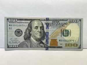 Series 2013 US One Hundred Dollar Bill Note $100 New York MB 00016879 J - Picture 1 of 3