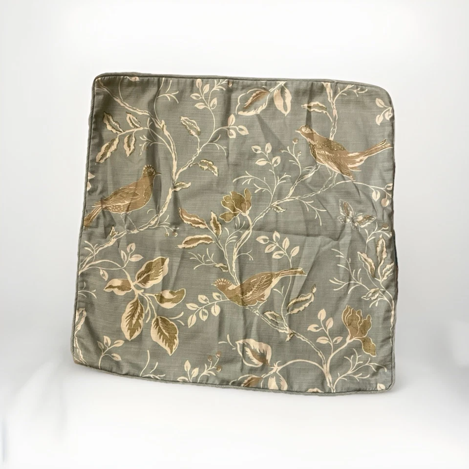 Funda de almohada Domain 19 pulgadas x 20 pulgadas verde salvia floral decoración pájaro cierre cremallera Foto 1 de 2