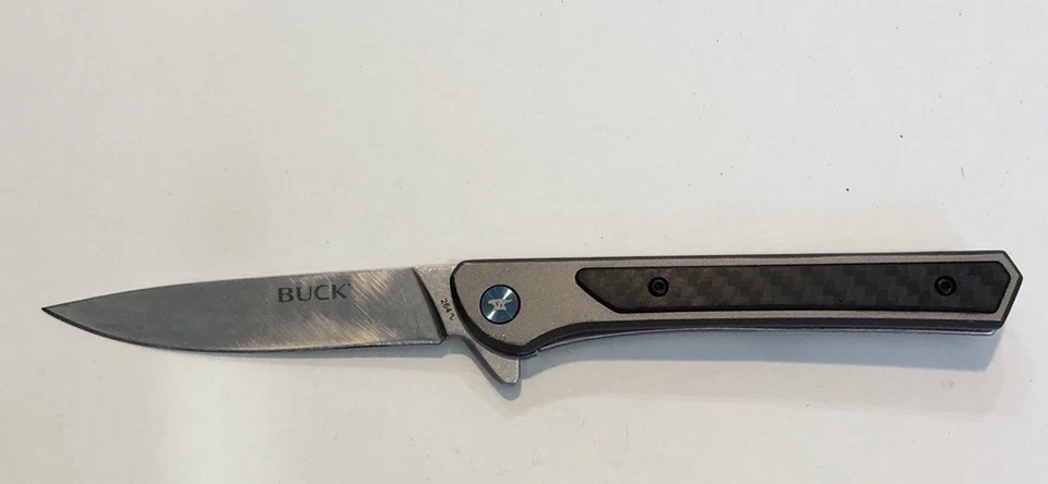 Cuchillo táctico aleta BUCK Cavalier 264 asas de aluminio con incrustación de fibra de carbono Foto 1 de 2