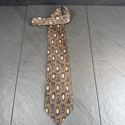 J Z Richards Nordstrom Green-Brown Orange Blue Mens Tie 100% Silk 58x4 Necktie - Image 1 of 4