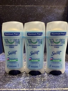 3 X Secret Aluminum Free Real Cucumber Solid 48HR Deodorant 2.4 Oz each - Picture 1 of 2