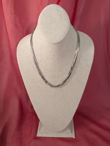 Vintage Navajo Liquid Silver 19" Halskette 20 Stränge Sterlingsilber - Bild 1 von 3