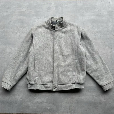 Chaqueta de bombardero de lana Hunt Club vintage para hombre XL - Hecha en EE. UU. - Mezcla de lana gris Foto 1 de 4