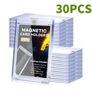 Paquete de 30 portatarjetas deportivas coleccionables magnéticas 35pt protección UV dura con un solo toque - Imagen 1 de 12