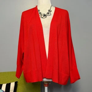 LOFT Red Knit Open Cardigan Sweater NEW XL - Picture 1 of 6