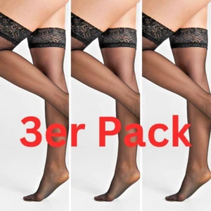 3er Pack Halterlose Strümpfe 20DEN Damen S-XXL Damenstrümpfe Nylons Milena 36-54 - Bild 1 von 19