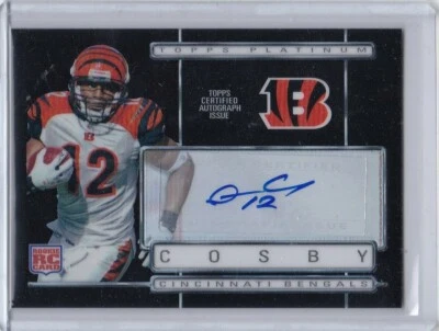2009 TOPPS PLATINUM QUAN COSBY RC BENGALS CERTIFIED AUTO REFRACTOR 01/25 - Image 1 of 2