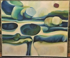 Pintura, surrealismo, óleo sobre lienzo, Carl Duke, Grateful Dead Quiet Seed, 50" w - Imagen 1 de 8