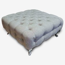 Rivestito Chesterfield QUADRATO TAVOLINO POGGIAPIEDI POUF POGGIAPIEDI SEDILE