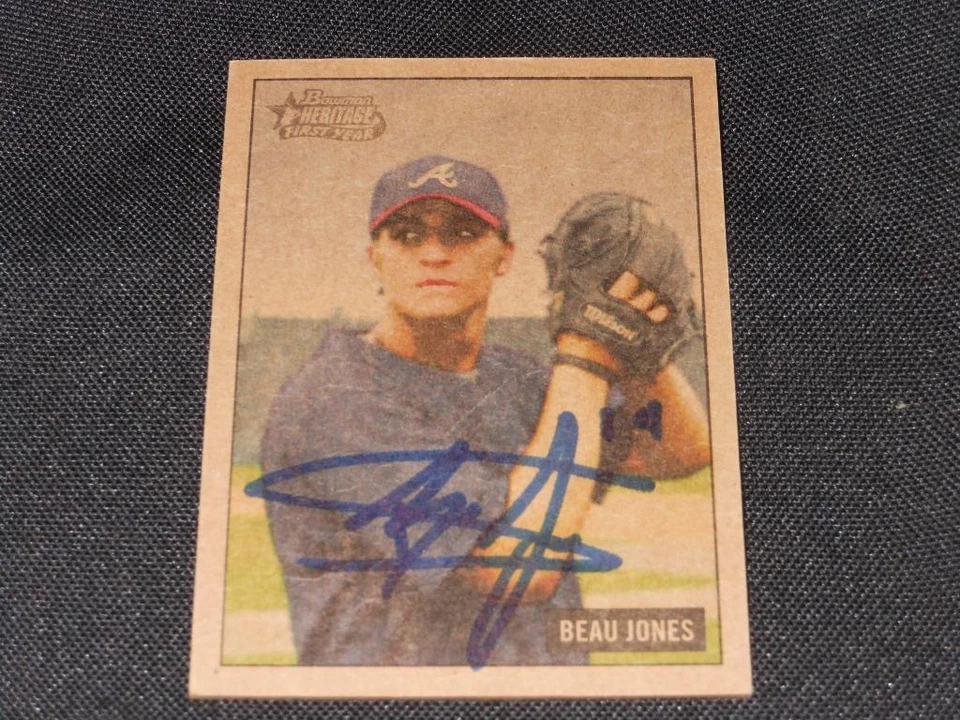 Braves Beau Jones Signed 2005 Bowman Heritage Mahogany Autograph Card #347  106 - Image 1 of 1