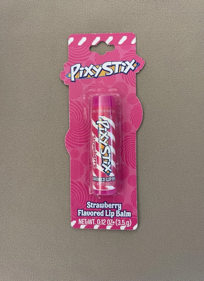 Bálsamo labial sabor “morango” Pixy Stix 0,12 onças por Lotta Luv, novo no pacote! - Imagem 1 de 2
