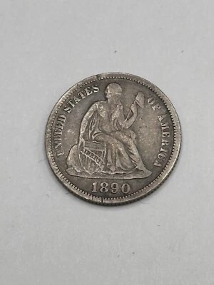 1890 Liberty Seated Dime VF/XF - Image 1 of 2