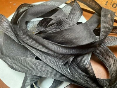 Cinta de gasa Mokuba algodón reversible 5/8" acero gris cinta ribete 1yd hecha en Japón Foto 1 de 4