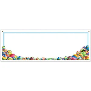 Easter Egg Hunt Spring Theme Holiday Party Decoration Plastic Sign Banner - Picture 1 of 1