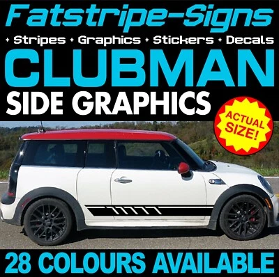 da montare MINI CLUBMAN STRISCE GRAFICHE DECALCOMANIE ADESIVI TURBO R55 F54 1.6 CLUBVAN - Immagine 1 di 2