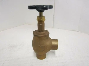 Nibco S311Y 11/4 Bronze Angle Globe Valve, Class 125, 1-1/4" Solder, New - Picture 1 of 3