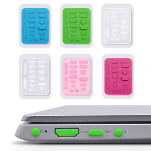 16PCS Universal Silicone Anti-dust Cover Laptop PC USB SD Card Port Plug Cover