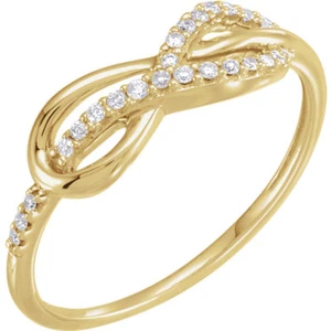 Diamond Infinity-Inspired Knot Ring In 14K Yellow Gold (1/10 ct. tw.) - Picture 1 of 2