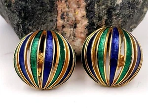 Boucher Gold Peacock - Classic Clip Earrings - Picture 1 of 19