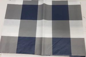 Thin Peva Vinyl Tablecloth 60" Round (4-6 people) GREY, WHITE & BLUE SQUARES, GR - Picture 1 of 8