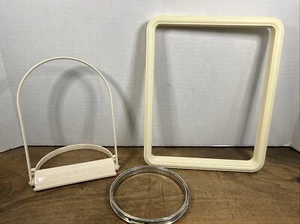 Vintage Lot Of 3 Cross Stitch Embroidery Hoop Sewing Stand Stretcher Frame Lot - Picture 1 of 13