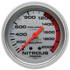 Autometer 4428 2 5/8In Ultralite Nitrous Pressure Gauge, Ultra-Lite, 0-2000 Psi,