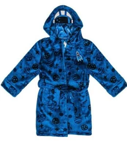 PETIT LEM Litte Boy's 7 Royal Blue Spaceman Themed Robe NWT - Picture 1 of 1
