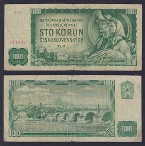 Banknote Czechoslovakia 100 Korun 1961 P.-91f BB-/VF- - Picture 1 of 1
