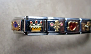 Nomination Italy 18 Link Charm Bracelet W/ 10 Charms Stretch Stainless Steel... - Picture 1 of 9