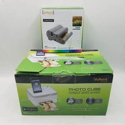 Vupoint Photo Cube Compact Printer Bundle w/ extra cartridge - Image 1 of 4