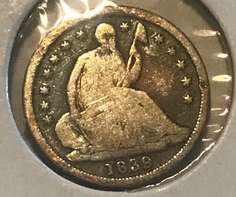 1839 ND Seated Liberty  half Dime , Good, scarce date Cover