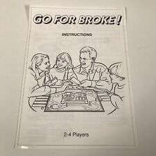Vintage Go For Broke (MB Games - 1993) Spares Parts - Instructions