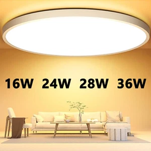 LED Panel Ceiling Light Ultra Thin Flush Mount Kitchen Home Kitchen Fixture Lamp - Picture 1 of 15