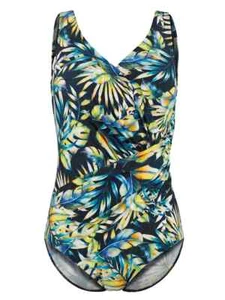 Maritim Badeanzug in figurschmeichelnder Wickelform bunt GR 58 60 Cup D NEU - Bild 1 von 1