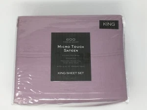 Micro Touch Sateen 600 Thread Count King Sheet Set - Lilac - Picture 1 of 2