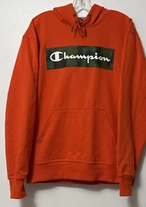 Men’s Champion Sweatshirt hoodie camo logo Orange Men’s Medium Athletic Wear - Picture 1 of 9